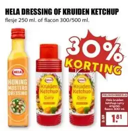 MCD Supermarkt HELA DRESSING OF KRUIDEN KETCHUP aanbieding