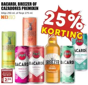 MCD Supermarkt BACARDI, BREEZER OF CAZADORES PREMIXEN aanbieding