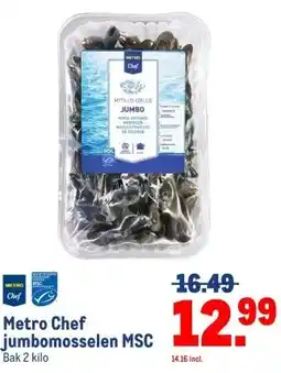 Makro Metro Chef jumbomosselen MSC aanbieding