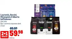 Makro Laurentis, Barzini, Mövenpick of Alberto koffiebonen aanbieding