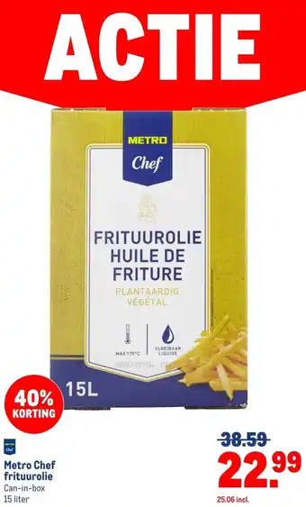Makro Metro Chef frituurolie aanbieding