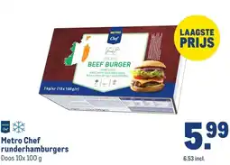 Makro Metro Chef runderhamburgers aanbieding
