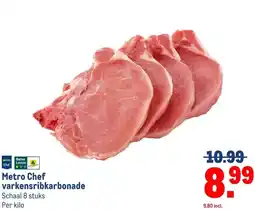 Makro Metro Chef varkensribkarbonade aanbieding