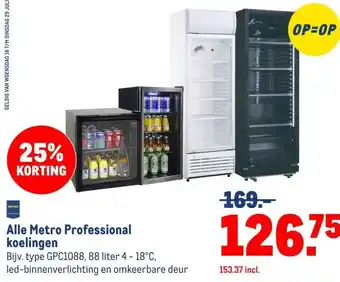 Makro Alle Metro Professional koelingen aanbieding