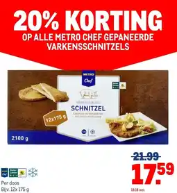 Makro OP ALLE METRO CHEF GEPANEERDE VARKENSSCHNITZELS aanbieding