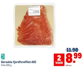 Makro Gerookte fjordforelfilet ASC aanbieding