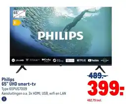 Makro Philips 65 UHD smart-tv aanbieding
