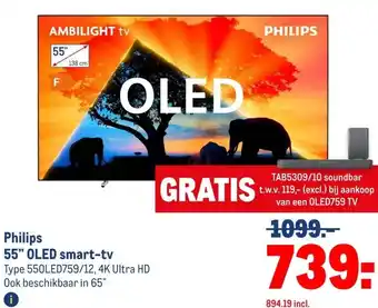 Makro Philips 55 OLED smart-tv aanbieding