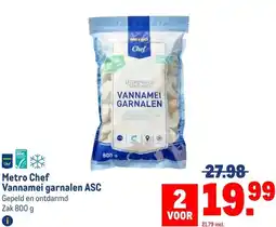 Makro Metro Chef Vannamei garnalen ASC aanbieding