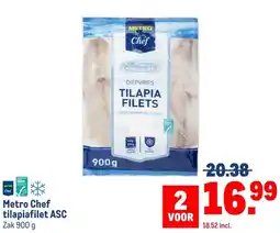 Makro Metro Chef tilapiafilet ASC aanbieding