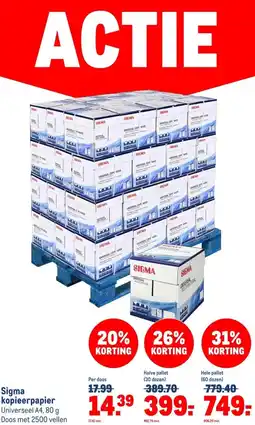 Makro Sigma kopieerpapier aanbieding