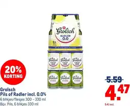 Makro Grolsch Pils of Radler incl. 0.0% aanbieding