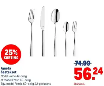 Makro Amefa bestekset aanbieding