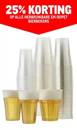 Makro OP ALLE HERBRUIKBARE EN (R)PET BIERBEKERS aanbieding