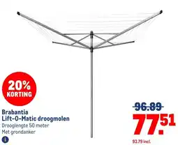 Makro Brabantia Lift-O-Matic droogmolen aanbieding