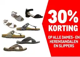 Makro OP ALLE DAMES- EN HERENSANDALEN EN SLIPPERS aanbieding