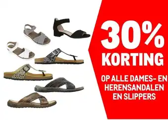 Makro OP ALLE DAMES- EN HERENSANDALEN EN SLIPPERS aanbieding