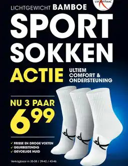 Lucovitaal LICHTGEWICHT BAMBOE SPORT SOKKEN aanbieding