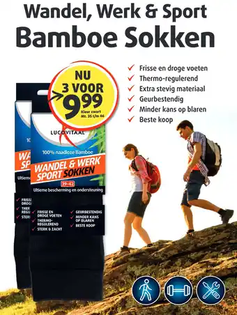 Lucovitaal Wandel, Werk & Sport Bamboe Sokken aanbieding