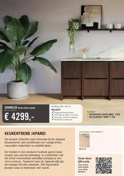 Keukendepot CHANDLER Donker Eiken Japandi aanbieding