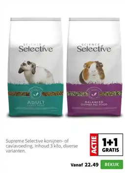 Intratuin Supreme Selective konijnen- of caviavoeding. Inhoud 3 kilo, diverse varianten. aanbieding