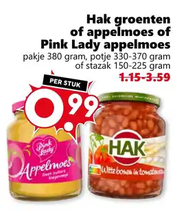 Coop Hak groenten of appelmoes of Pink Lady appelmoes aanbieding