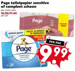 Coop Page toiletpapier sensitive of compleet schoon aanbieding