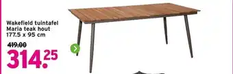 GAMMA Wakefield tuintafel Maria teak hout 177.5 x 95 cm aanbieding