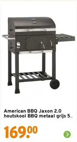 GAMMA American BBQ Jaxon 2.0 houtskool BBQ metaal grijs 57 x 42 cm aanbieding