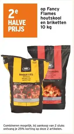 GAMMA 2e halve prijs op Fancy Flames houtskool en briketten 10 kg aanbieding