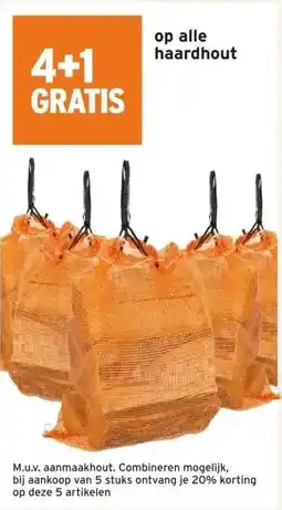 GAMMA 4+1 GRATIS op alle haardhout aanbieding