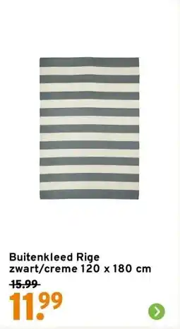 GAMMA Buitenkleed Rige zwart/creme 120 x 180 cm aanbieding