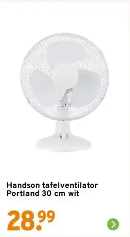 GAMMA Handson tafelventilator Portland 30 cm wit aanbieding