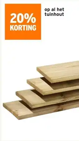 GAMMA 20% KORTING op al het tuinhout aanbieding