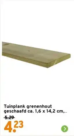 GAMMA Tuinplank grenenhout geschaafd ca. 1,6 x 14,2 cm, lengte ca. 180 cm aanbieding