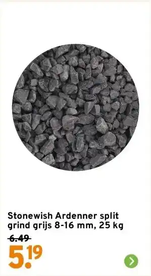 GAMMA Stonewish Ardenner split grind grijs 8-16 mm, 25 kg aanbieding