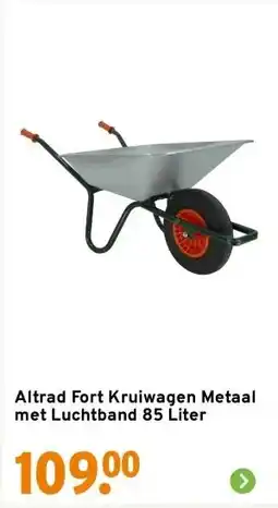 GAMMA Altrad Fort Kruiwagen Metaal met Luchtband 85 Liter aanbieding