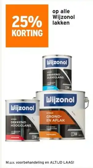 GAMMA 25% korting op alle wijzonol lakken aanbieding