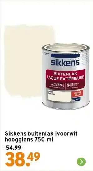 GAMMA Sikkens buitenlak ivoorwit hoogglans 750 ml aanbieding