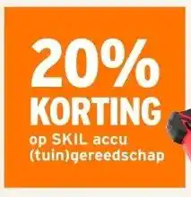 GAMMA 20% KORTING op SKIL accu (tuin)gereedschap aanbieding