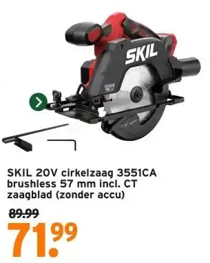 GAMMA SKIL 20V cirkelzaag 3551CA brushless 57 mm incl. CT zaagblad (zonder accu) aanbieding