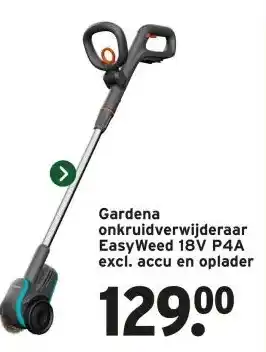 GAMMA Gardena onkruidverwijderaar EasyWeed 18V P4A excl. accu en oplader aanbieding