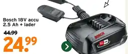 GAMMA Bosch 18V accu 2.5 Ah + lader aanbieding