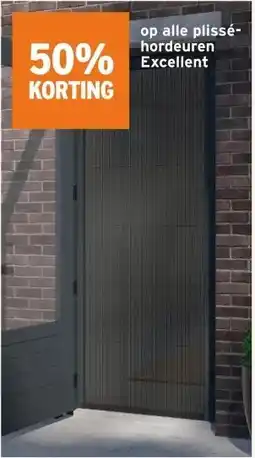 GAMMA 50% KORTING op alle plissé- hordeuren Excellent aanbieding