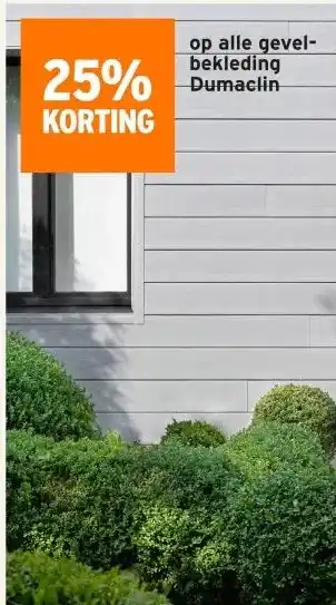 GAMMA 25% KORTING op alle gevel- bekleding Dumaclin aanbieding