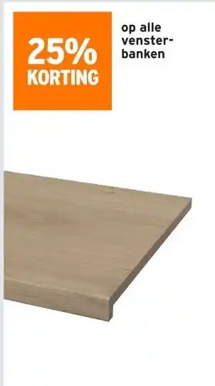 GAMMA 25% KORTING op alle venster- banken aanbieding