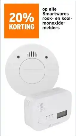 GAMMA 20% KORTING op alle Smartwares rook- en kool- monoxide- melders aanbieding