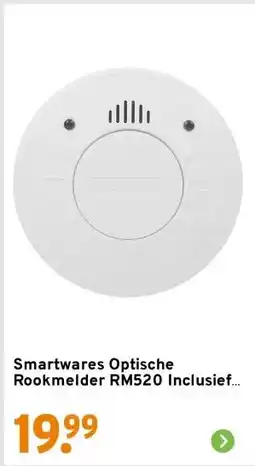 GAMMA Smartwares Optische Rookmelder RM520 Inclusief 10 jaar lithium batterij aanbieding