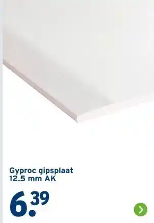 GAMMA Gyproc gipsplaat 12.5 mm AK aanbieding