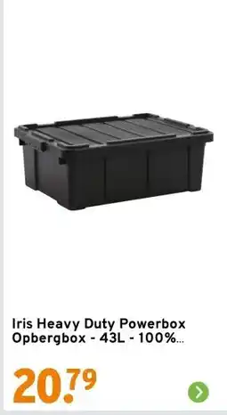 GAMMA Iris Heavy Duty Powerbox Opbergbox - 43L - 100% Recycled Kunststof - Zwart aanbieding